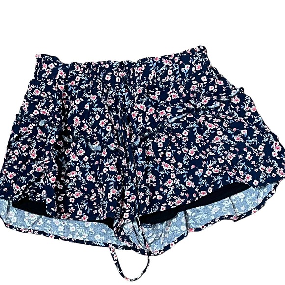Altard State Floral Boho Paper Bag Lined Short Ruffle Trim Hi-Rise Women Small - Picture 1 of 8